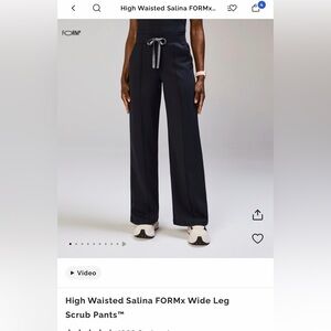 Figs Formx Wide-Leg Salina Scrub Pants in Black XLT